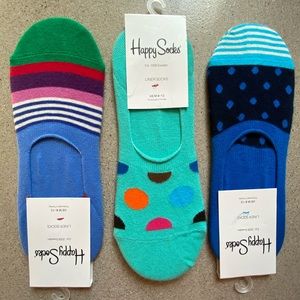 Three pair of no show happy socks